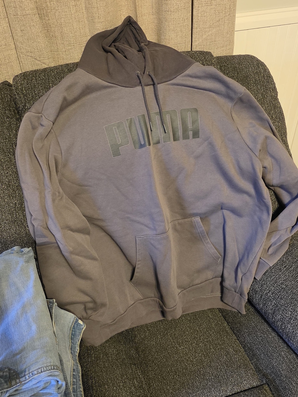 Puma Men's Hooded Sweatshirt in Charcoal